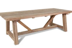 OUTFLEXX Esstisch XXL, natur, recyceltes Teak, 220x110cm, rustikal gebürstet, Tischplattenstärke 4cm, FSC®-zertifiziertes Produkt