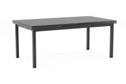 OUTFLEXX Evora Garten-Essgruppe, grau/anthrazit, Alu/Polyrattan, ausziehbare Tischplatte 180/240 x 100 cm, 6 Diningsessel