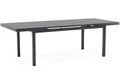 OUTFLEXX Evora Garten-Essgruppe, grau/anthrazit, Alu/Polyrattan, ausziehbare Tischplatte 180/240 x 100 cm, 6 Diningsessel