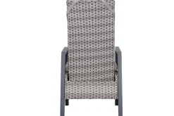 OUTFLEXX Evora Garten-Essgruppe, grau/anthrazit, Alu/Polyrattan, ausziehbare Tischplatte 180/240 x 100 cm, 6 Diningsessel