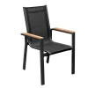 OUTFLEXX Evora Garten-Essgruppe, anthrazit/natur, Aluminium/Teak/Textilene, 240 x 100 cm, FSC®-zertifiziertes Produkt
