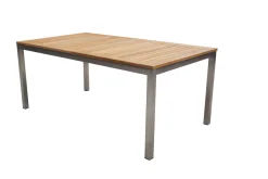 OUTFLEXX Falun Garten-Essgruppe mit 8 Sesseln, braun, Edelstahl/Teakholz, 200 x 100 cm ausziehbar, stapelbar, FSC®-zertifiziertes Produkt