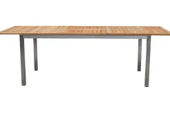 OUTFLEXX Falun Garten-Essgruppe mit 8 Sesseln, braun, Teakholz/Edelstahl, 180/240 x 100 cm, ausziehbar, stapelbar, FSC®-zertifiziertes Produkt