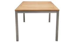 OUTFLEXX Falun Garten-Essgruppe mit 8 Sesseln, braun, Teakholz/Edelstahl, 180/240 x 100 cm, ausziehbar, stapelbar, FSC®-zertifiziertes Produkt