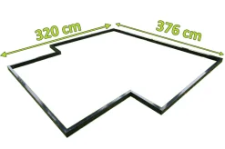 OUTFLEXX Fundament für Gewächshaus 22283, schwarz, Alu, 320x376x9cm, pulverbeschichtet