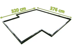 OUTFLEXX Fundament für Gewächshaus 22283, schwarz, Alu, 320x376x9cm, pulverbeschichtet
