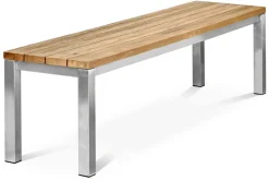 OUTFLEXX Gartenbank, Edelstahl/recyceltes Teak, 160x40x45cm, rustikal gebürstet, FSC®-zertifiziertes Produkt