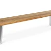 OUTFLEXX Gartenbank, Edelstahl/recyceltes Teak, 160x40x45cm, A-Gestell, rustikal gebürstet