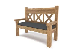 OUTFLEXX Gartenbank, natur, recyceltes Teak, 160x73cm, mit Rücken- und Armlehnen, rustikal gebürstet