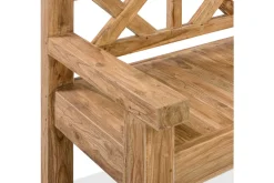 OUTFLEXX Gartenbank, natur, recyceltes Teak, 160x73cm, mit Rücken- und Armlehnen, rustikal gebürstet