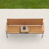 OUTFLEXX Gartenbank, Teakholz/Edelstahl, 3-Sitzer, 160x55x80cm, FSC®-zertifiziertes Produkt