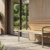 OUTFLEXX Gartenbank, Teakholz/Edelstahl, 2-Sitzer, 130x55x80cm, FSC®-zertifiziertes Produkt