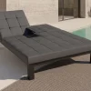 OUTFLEXX Garten-Doppelliege, dunkelgrau, Alu/Polyester, 200 x 150 cm, inkl. Mitteltisch, witterungsbeständig