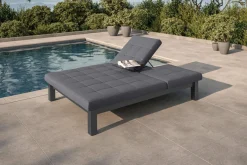 OUTFLEXX Garten-Doppelliege, dunkelgrau, Alu/Polyester, 200 x 150 cm, inkl. Mitteltisch, witterungsbeständig