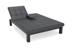 OUTFLEXX Garten-Doppelliege, dunkelgrau, Alu/Polyester, 200 x 150 cm, inkl. Mitteltisch, witterungsbeständig