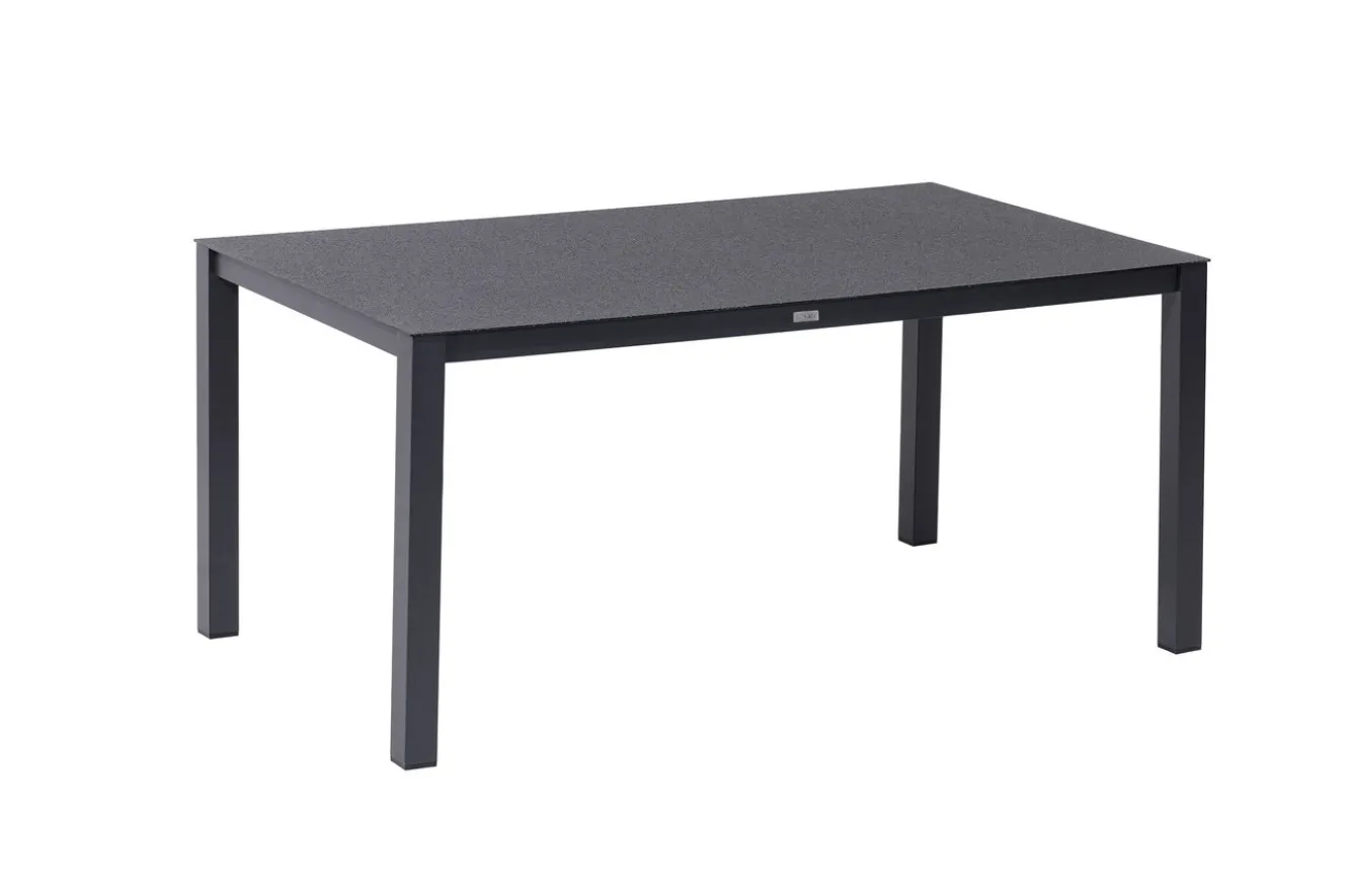 OUTFLEXX Garten-Essgruppe, anthrazit matt, Alu/Spraystone/Textilen, 160x95 cm, 6 Klappstühle, verstellbar