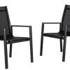 OUTFLEXX Garten-Essgruppe, anthrazit matt, Alu/Spraystone/Textilen, 160x95 cm, 4 Stapelsessel
