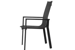 OUTFLEXX Garten-Essgruppe, anthrazit matt, Alu/Spraystone/Textilen, 160x95 cm, 6 Stapelsessel