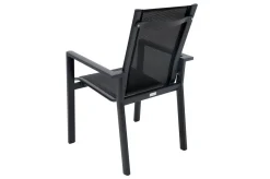 OUTFLEXX Garten-Essgruppe, anthrazit matt, Alu/Spraystone/Textilen, 160x95 cm, 6 Stapelsessel