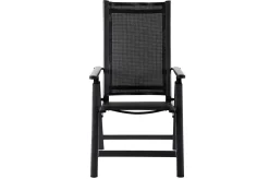 OUTFLEXX Garten-Essgruppe, anthrazit matt, Alu/Spraystone/Textilen, 160 x 95 cm, 4 Klappstühle