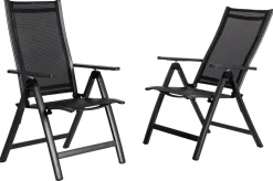 OUTFLEXX Garten-Essgruppe, anthrazit matt, Alu/Spraystone/Textilen, 160 x 95 cm, 4 Klappstühle