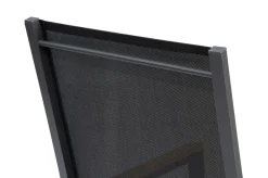 OUTFLEXX Garten-Essgruppe, Anthrazit Matt/Teak, Aluminium/Teakholz/Textilene, Ausziehtisch 200/320 x 100 cm, 8 Stapelsessel
