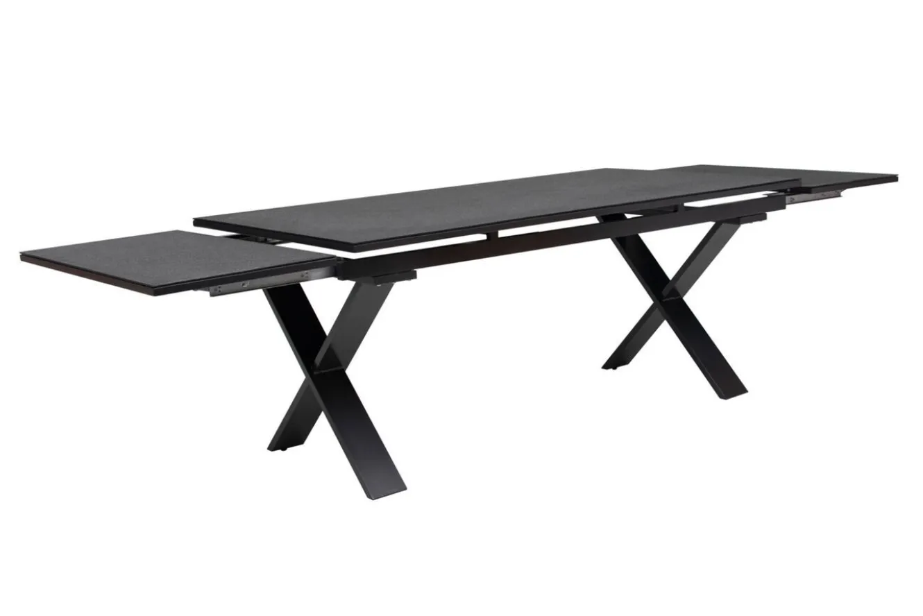 OUTFLEXX Garten-Essgruppe, anthrazit, Alu / Keramik / Textil, 180/280x100cm, 10 Klappstühle