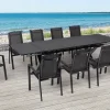 OUTFLEXX Garten-Essgruppe, anthrazit, Alu / Keramik / Textil, 180/280x100cm, 10 Stapelsessel