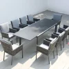 OUTFLEXX Garten-Essgruppe, anthrazit, Aluminium, Tisch 180/270x100 cm, 10 Sessel