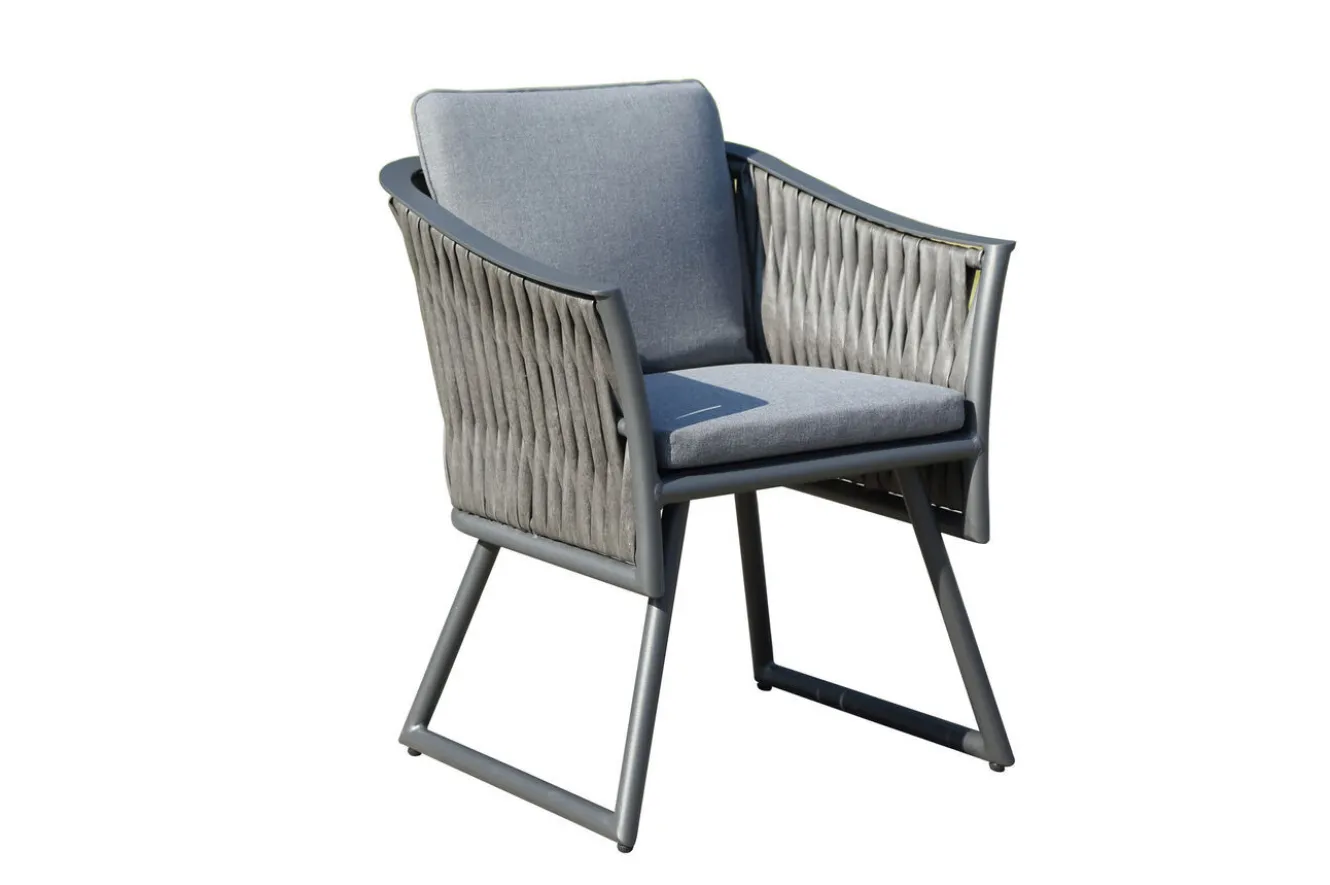 OUTFLEXX Garten-Essgruppe, anthrazit, Alu, Ausziehtisch 180/270x100 cm, 6 Sessel