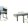 OUTFLEXX Garten-Essgruppe, anthrazit, Aluminium, Tisch 180/270x100 cm, 6 Sessel