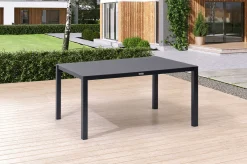 OUTFLEXX Garten-Essgruppe, anthrazit, Alu/Spraystone/Textilen, 160x95 cm, 4 Klappstühle