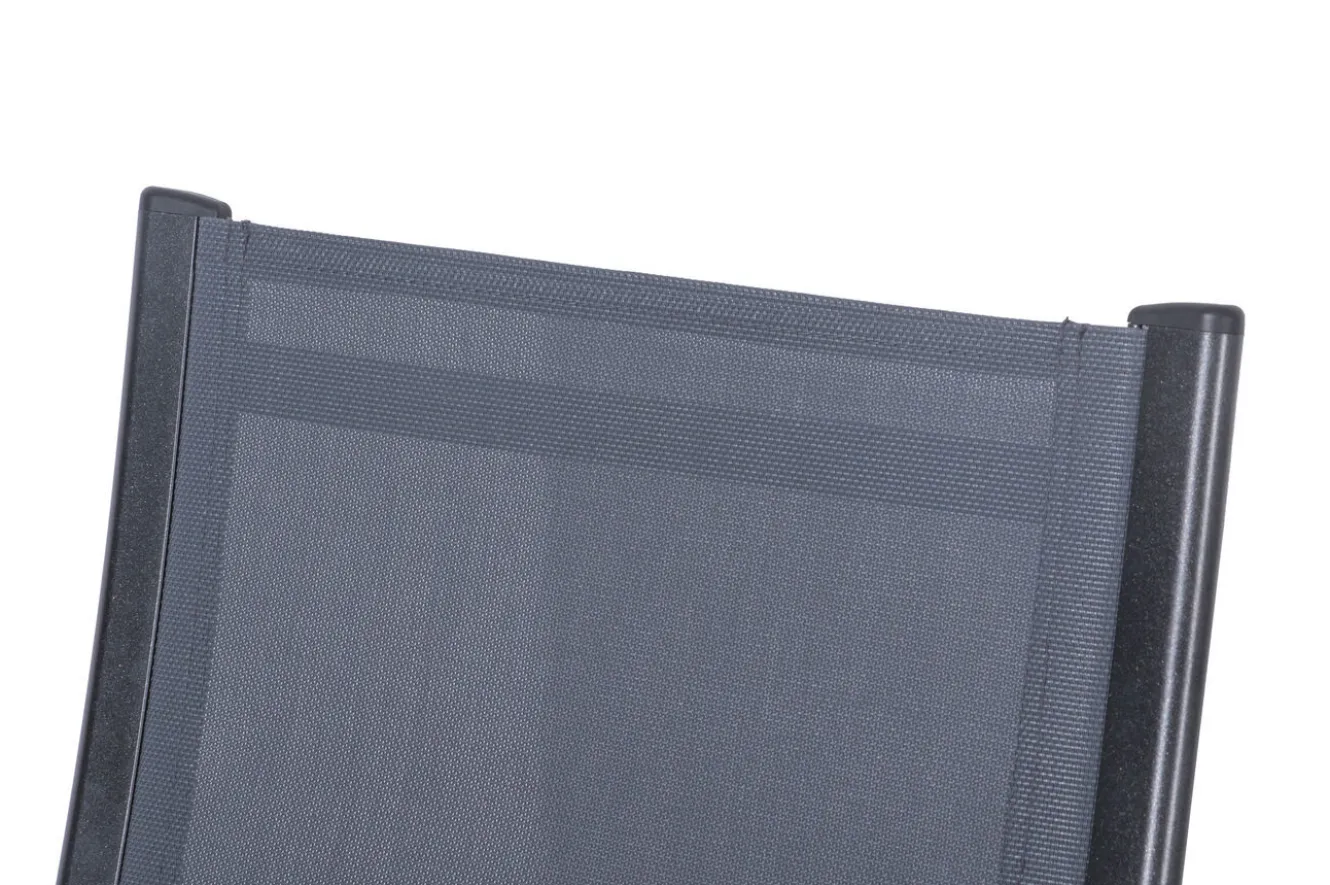 OUTFLEXX Garten-Essgruppe, anthrazit, Alu/Spraystone/Textilen, 160x95 cm, 4 Klappstühle