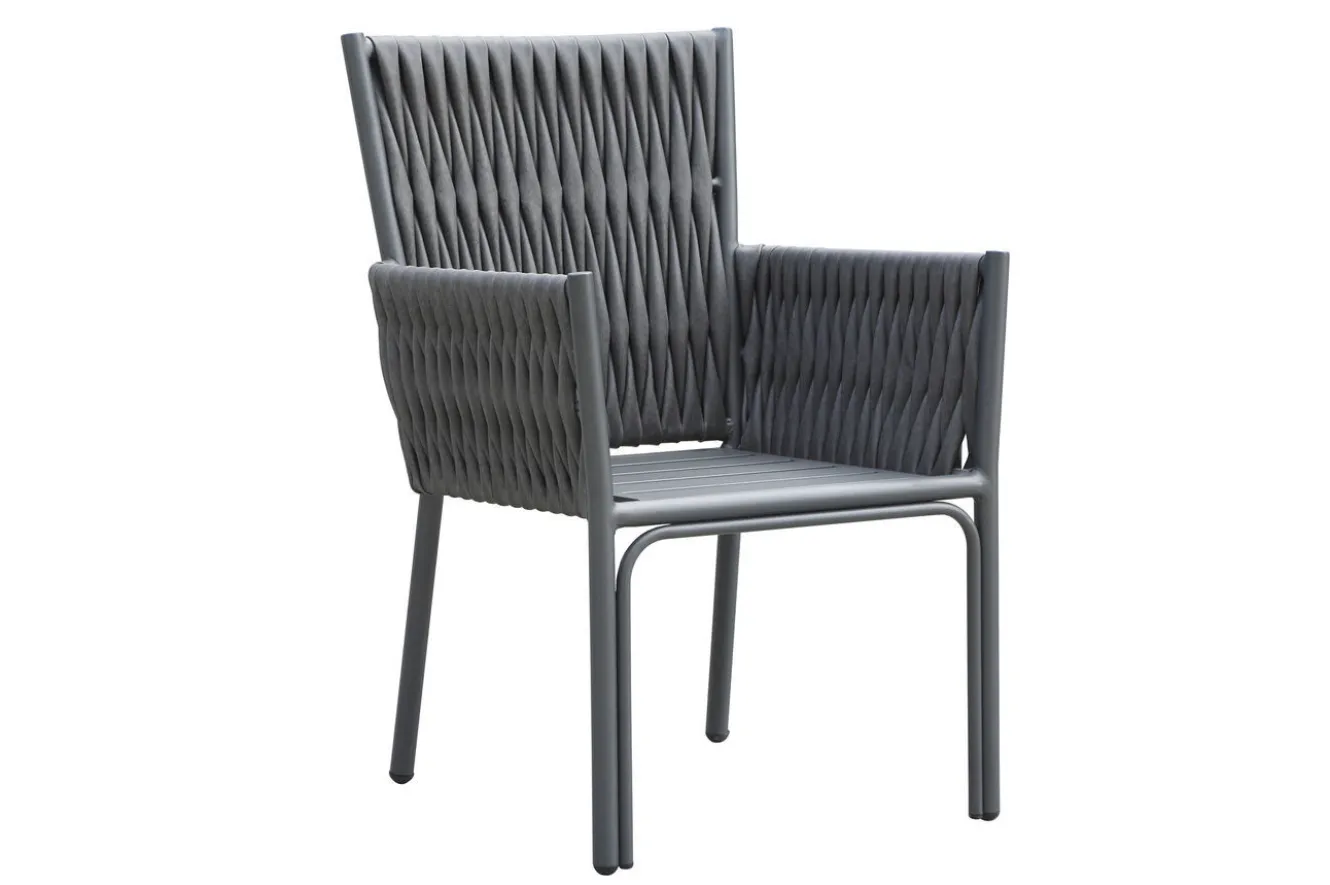 OUTFLEXX Garten-Essgruppe, anthrazit, Aluminium, Ausziehtisch 180/270x100 cm, 6 Sessel