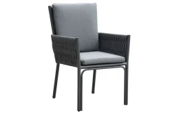 OUTFLEXX Garten-Essgruppe, anthrazit, Aluminium, Tisch 180/270x100 cm, 8 Sessel