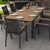 OUTFLEXX Garten-Essgruppe, anthrazit matt, Alu/Textilene, Tisch 180/240 x 100 cm, 8 Stapelsessel