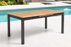 OUTFLEXX Garten-Essgruppe, anthrazit matt, Alu/Textilene, Tisch 180/240 x 100 cm, 8 Stapelsessel