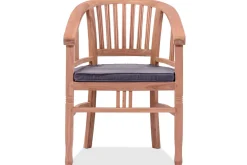 OUTFLEXX Garten-Essgruppe, Edelstahl/recyceltes Teak, 200/260x100 cm, 6 Armlehnensessel, inkl. Polster, FSC®-zertifiziertes Produkt
