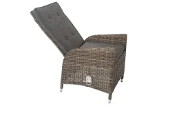 OUTFLEXX Garten-Essgruppe, Edelstahl/recyceltes Teak, Tisch 220x100 cm, 8 Hochlehner- Diningsessel, A-Gestell, FSC®-zertifiziertes Produkt