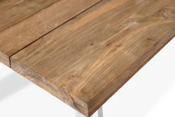 OUTFLEXX Garten-Essgruppe, Edelstahl/recyceltes Teak, Tisch 220x100 cm, 8 Hochlehner- Diningsessel, A-Gestell, FSC®-zertifiziertes Produkt
