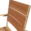 OUTFLEXX Garten-Essgruppe, Edelstahl/recyceltes Teak, Tisch 180 x 90 cm, 6 Stapelsessel, FSC®-zertifiziertes Produkt