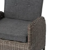 OUTFLEXX Garten-Essgruppe, Edelstahl/recyceltes Teak, Tisch 220x100 cm, 6 Hochlehner- Diningsessel, A-Gestell, FSC®-zertifiziertes Produkt