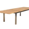 OUTFLEXX Garten-Essgruppe, Edelstahl/Teak, 220/340 x 100 cm, 6 Freischwinger, silber, Tischplattedicke 3cm, FSC®-zertifiziertes Produkt