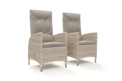 OUTFLEXX Garten-Essgruppe für 6 Personen, desert-beige, Alu/Polyrattan, Esstisch 200x 95 cm, verstellbare Diningsessel