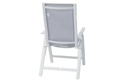 OUTFLEXX Garten-Essgruppe für 6 Personen, creme/weiß, Alu/Sicherheitsglas, Tisch ausziehbar 180/240 x 100 cm, Stühle klappbar