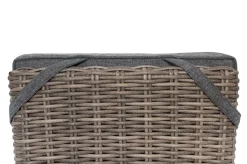OUTFLEXX Garten-Essgruppe, grau, Polyrattan, Tisch 180x120cm, Spraystone, 8mm, 6 Dining Sessel, verstellbar