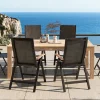 OUTFLEXX Garten-Essgruppe mit 6 Sesseln, anthrazit/natur, Alu/Akazie, klappbar, witterungsbeständig, FSC®-zertifiziertes Produkt