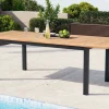 OUTFLEXX Garten-Essgruppe mit 6 Sesseln, xerix/anthrazit, Alu/Textilene, ausziehbar & stapelbar, witterungsbeständig,