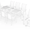 OUTFLEXX Garten-Essgruppe mit 8 Sesseln, xerix/anthrazit, Alu/Textilene, ausziehbar & stapelbar, witterungsbeständig, hohe Belastbarkeit, pflegeleicht