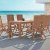 OUTFLEXX Garten-Essgruppe, natur, Akazie, Tisch 160 x 90 cm, 6 Klappsessel, FSC®-zertifiziertes Produkt